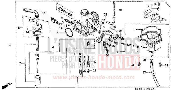 VERGASER von CA125 REBEL MAGNA RED (R201) von 1995